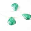 Natural Green Emerald Faceted Pear Drop Beads Strand Quantity 3 Beads Pair and Size 21mm approx.